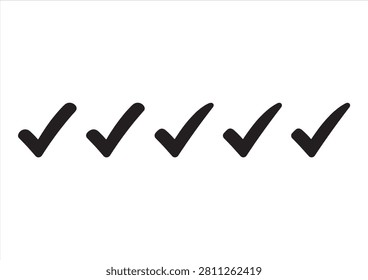 This collection features five clean, minimalist black check mark icons, perfectly designed for task completion, verification, or success indicators in web and mobile interfaces. These versatile symbols are essential for design, to-do lists, confirmation buttons, or any project needing clear, professional, and easily recognizable feedback elements.

#CheckMark #Icons #UIDesign #TaskCompletion #MinimalistDesign #VerificationSymbols #VectorGraphics #SuccessIcons #WebElements #GraphicDesign
