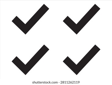 This collection features four clean, minimalist black check mark icons, perfectly designed for task completion, verification, or success indicators in web and mobile interfaces. These versatile symbols are essential for design, to-do lists, confirmation buttons, or any project needing clear, professional, and easily recognizable feedback elements.

#CheckMark #Icons #UIDesign #TaskCompletion #MinimalistDesign #VerificationSymbols #VectorGraphics #SuccessIcons #WebElements #GraphicDesign
