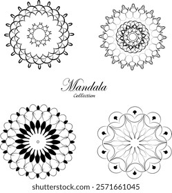 This collection features intricate mandala designs, perfect for coloring, decoration