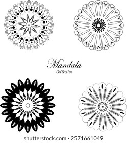 This collection features intricate mandala designs, perfect for coloring, decoration