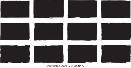 This collection features rough-edged painted blocks in a grid layout, perfect for abstract compositions, print media, or digital branding.

