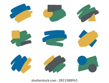 This collection features a set of abstract brush strokes combined with geometric shapes, showcasing dynamic forms and a professional, modern color palette. These versatile design elements are perfect for adding energy, depth, and an artistic touch to your digital projects, branding materials, posters, backgrounds, or any creative work that requires bold, painted, and geometric elements to enhance visual appeal.

#BrushStrokes #AbstractArt #GeometricShapes #VectorGraphics #CreativeAssets #ModernGraphicDesign #ArtisticElements #DesignResources #PaintedTexture #VisualDesign