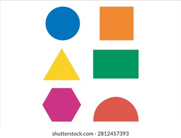 This collection features a set of colorful, minimalist geometric shapes, including a circle, square, triangle, rectangle, hexagon, and semicircle. These clean, flat-style vector icons are perfect for educational materials, interface design, branding, creative projects, or any work requiring simple and versatile graphic elements to add structure and contemporary visual appeal to your designs.

#GeometricShapes #ModernIconSet #VectorGraphics #AbstractDesign #FlatIcons #CreativeAssets #MinimalistArt #DesignElements #GraphicCollection #VisualDesign