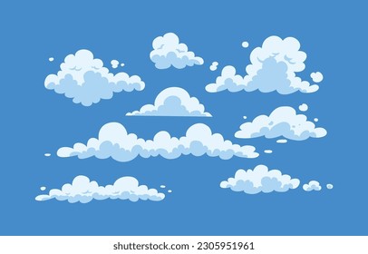 This is a collection of flat cloud vector.