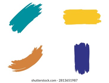 This collection of four hand-drawn icons features a variety of expressive, textured brush strokes, including a diagonal teal sweep, a horizontal yellow block, a curved orange mark, and a vertical deep blue stroke. With a bold and vibrant color palette, these versatile vector graphics offer an authentic, artisanal, and modern aesthetic. They are perfect for adding a creative and textured touch to branding, user interface elements, social media graphics, digital illustrations, or any project that requires unique, handcrafted visual details.

#BrushStrokeIcons #HandDrawnDesign #AbstractGraphics #CreativeDesignElements #ArtisticTextures #VectorIllustration #VibrantColors #PainterlyStyle #ModernDesign #GraphicDesignAssets
