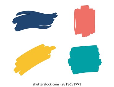 This collection of four hand-drawn icons features a variety of expressive, textured brush strokes, including a horizontal navy sweep, a vertical red block, a diagonal yellow streak, and a rectangular teal mark. With a bold and vibrant color palette, these versatile vector graphics offer an authentic, artisanal, and modern aesthetic. They are perfect for adding a creative and textured touch to branding, user interface elements, social media graphics, digital illustrations, or any project that requires unique, handcrafted visual details.

#BrushStrokeIcons #HandDrawnDesign #AbstractGraphics #CreativeDesignElements #ArtisticTextures #VectorIllustration #VibrantColors #PainterlyStyle #ModernDesign #GraphicDesignAssets