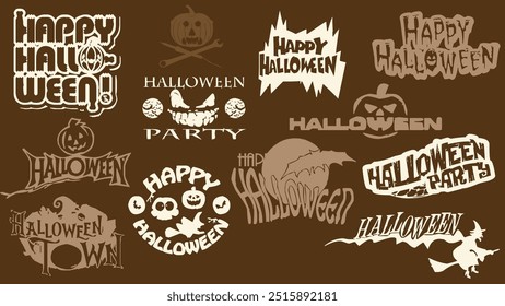 This is a collection of Halloween logos