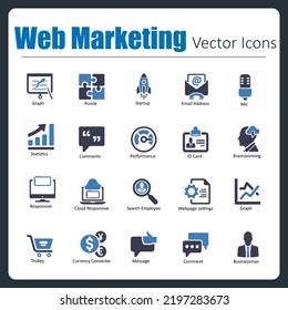 This is a collection of handcrafted pixel perfect Web Marketing vector icons.