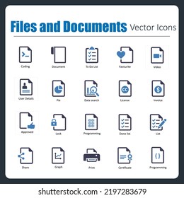 This is a collection of handcrafted pixel perfect Files and Documents vector icons.