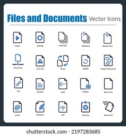 This is a collection of handcrafted pixel perfect Files and Documents vector icons.