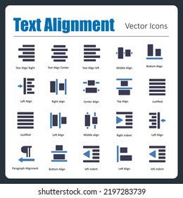 This is a collection of handcrafted pixel perfect Text Alignment vector icons.