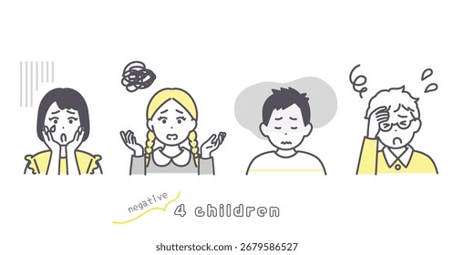 Esta é uma coleção de ilustrações representando filhos negativos. vetor.
