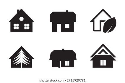 Esta coleção inclui ícones de casas minimalistas adequados para marcas de imóveis, logotipos de propriedades, empresas de construção, estúdios de arquitetura, aplicativos móveis, sites, design de interface do usuário, apresentações e materiais de marketing.