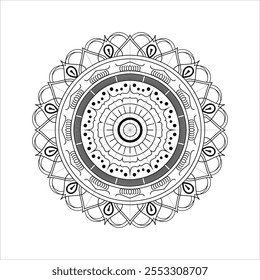 "Esta coleção de intrincados desenhos de mandala apresenta padrões geométricos que incorporam equilíbrio, harmonia e simetria. Ideal para projetos espirituais, de bem-estar ou de meditação, 