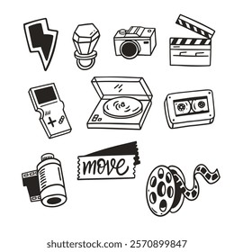 This is a collection of retro themed media icons that are absolutely perfect for creative designs and various projects