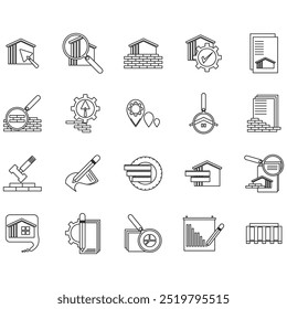 This is a collection of several house and construction symbols and icons