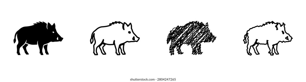 This collection showcases unique renditions of wild boars with different artistic approaches