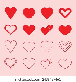 This collection of simple and stylish icons featuring various heart shapes. Perfect for adding a touch of love and elegance to your designs.