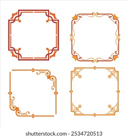  This collection of vintage corner frames features beautifully isolated designs perfect for adding an ornate touch to invitations, borders, and decorative digital projects. Timeless elegance.