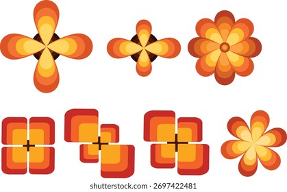 este es color florals, conjunto de seis florales coloridos, se puede utilizar para el propósito del diseño, Clipart