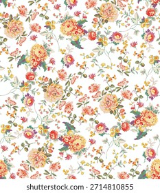 Esta solução colorida é um papel de parede de vinil floral e botânico multicolor