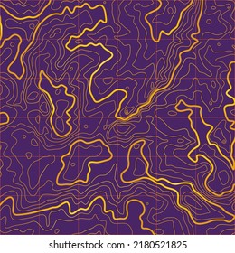 This color topographic map outlines vector stylized as line heights. The concept of a conditional scheme of geography and the path of the area. 1x1 size. Map of land area vector illustration.
