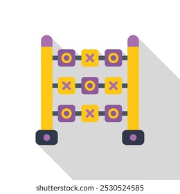 This colorful abacus is showing how to count using xs and os