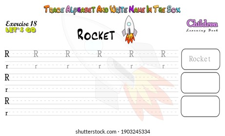 This is a colorful Alphabet work sheet For kids trace alphabets and write name in the box exercise for
boost children learning skills