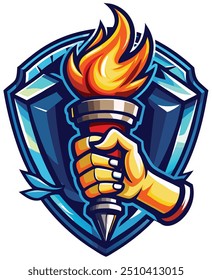Este es un colorido Vector de la antorcha de fuego 2