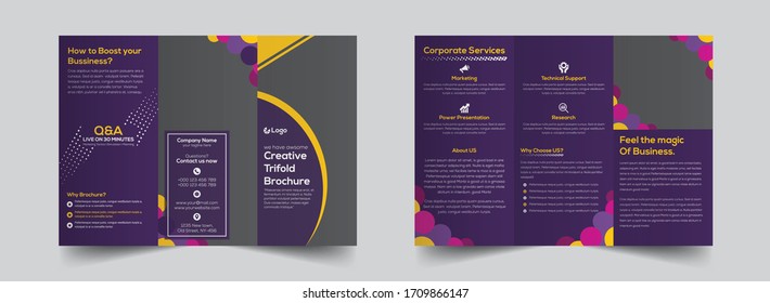 This is a colorful gradient tri fold corporate modern brochure that can be use in company, NGO etc 