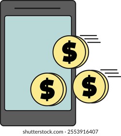 This colorful icon set shows different concepts related to online payment, invoice, and finance management