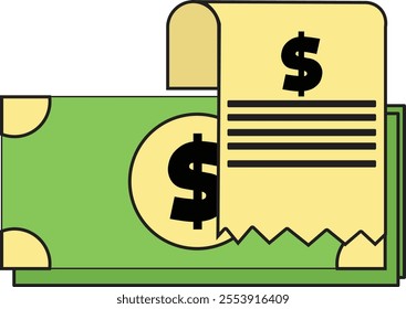 This colorful icon set shows different concepts related to online payment, invoice, and finance management