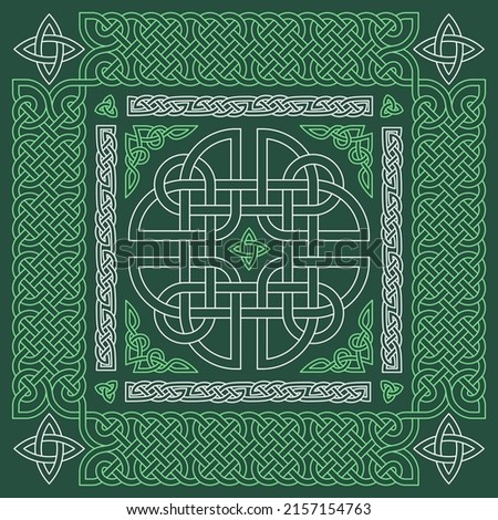 This colorful illustration depicts an abstract Celtic knot ornament Foto d'archivio © 