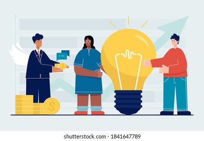 This Colorful Illustration Depicts A Business Angel Is An Independent Individual Who Provides Capital For The Development Of A Business