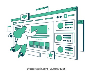 This colorful illustration depicts a unique visitor in the website, a person who has visited the website at least once in the reporting time period