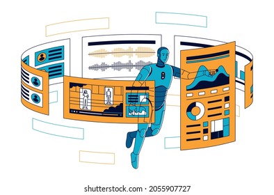 This colorful illustration shows machine learning process is the study of algorithms that can improve automatically through experience and by the use of data