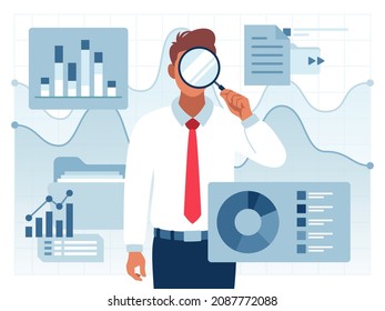 This colorful image illustrates an expertise process, research conducted by a competent specialist in order to obtain answers to questions requiring certain special knowledge - Shutterstock ID 2087772088