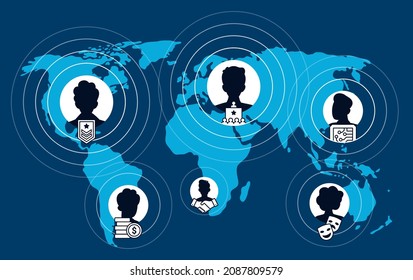 This colorful image illustrates a sphere of influence, in which a state or organization has a level of cultural, economic, military, or political influence