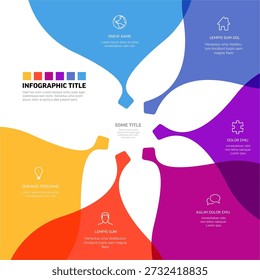 This colorful infographic template features a vibrant petal design for displaying data. Use this petal design infographic to create a professional business presentation easily.