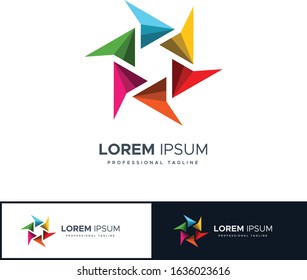 This is colorful paper plane flying logo design.This logo download contain 100%vector.And fully creative design for your branding identity.