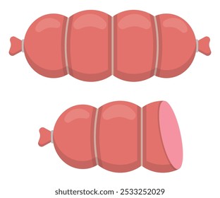 Este es un colorido Render de un Producto de salchichas en rodajas que se ve increíblemente delicioso y atractivo