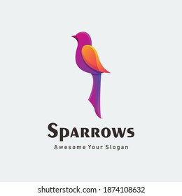 this is a colorful sparrow logo