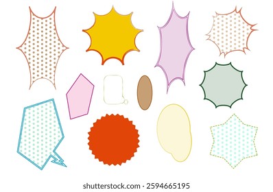 This is a colorful speech bubble set