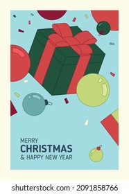 This colorful template illustrates a Christmas Illustration for banner, flyer, and greeting card