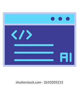 This is a colorful vector illustration depicting AI program coding using abstract shapes and vibrant colors, suitable for illustrating technology concepts or abstract designs.