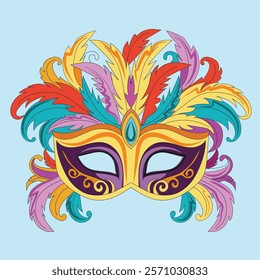 This is a colorful,trendy mardi gras mask design.