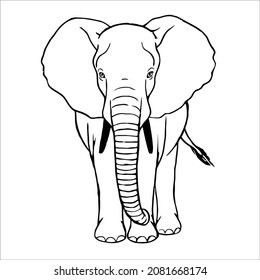 Este es el arte de la línea de elefante colorante