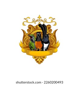 this is a combination bird logo with vintage ornaments