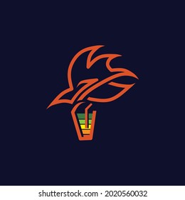 this is a combined logo between fried chicken and fruit juice, this logo is suitable for your company that sells these food products