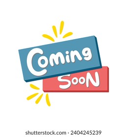this Coming Soon Design Element With Long Shadow Style, Coming Soon, Coming Soon Banner, Coming Soon Text Design vector